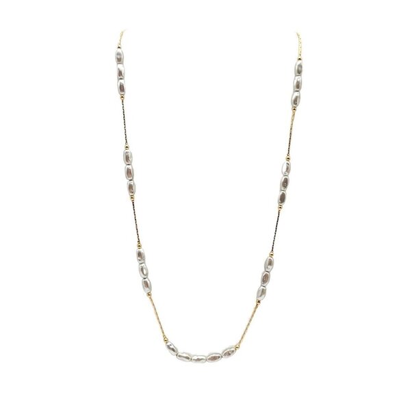 RICHELIEU Stimulated Pearl NWTs Gold Tone Choker Necklace 18" Length - Picture 1 of 6